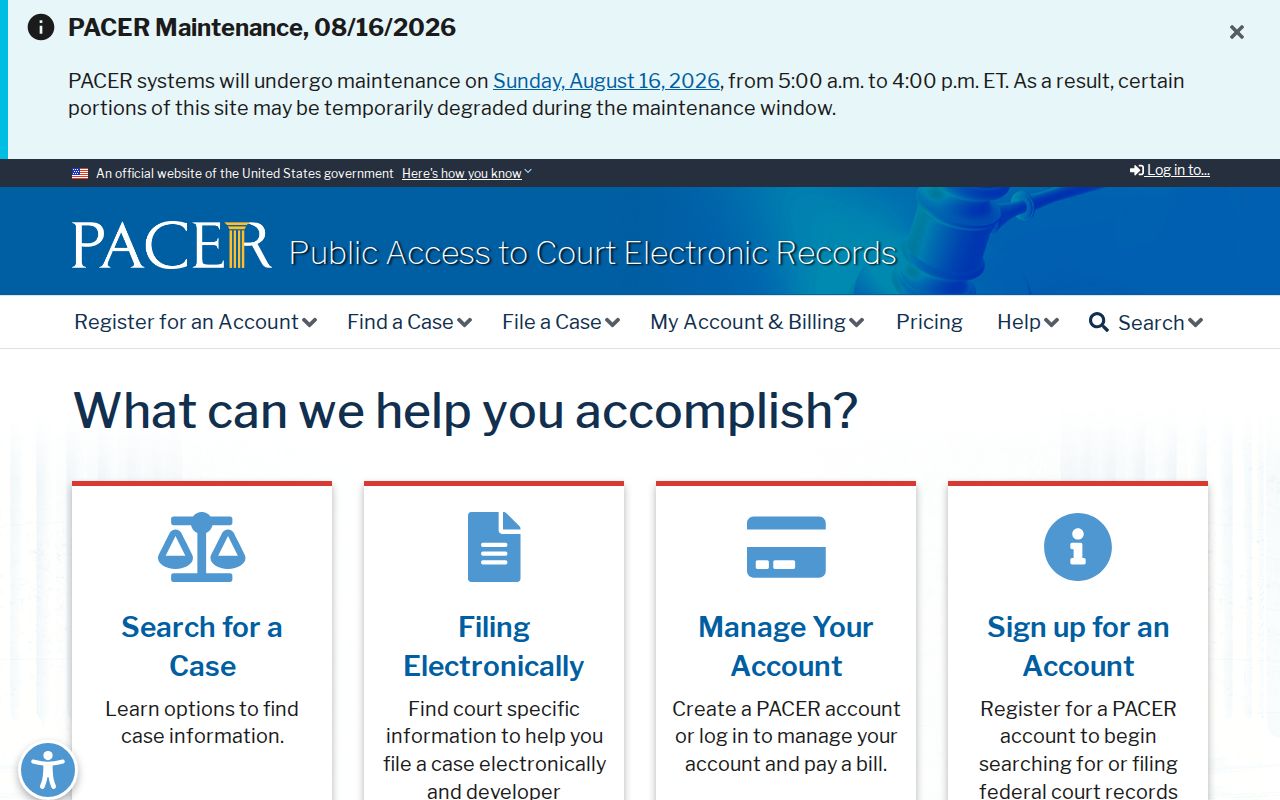 PACER access for an Edwardsville-related federal court record
