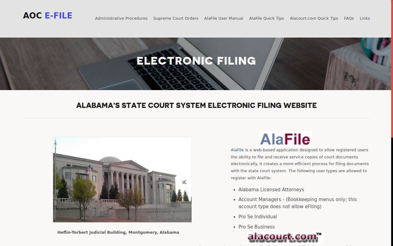 Fruithurst court records Alabama electronic court system explanation