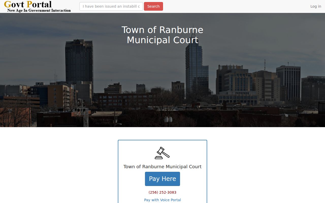 Ranburne court records municipal payment portal